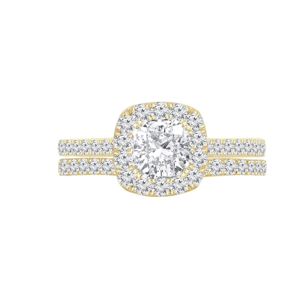 Auriya 1 3/4ctw Cushion-cut Halo Diamond Engagement Ring Set 14k Gold sold by Zulily product image thumbnail 5