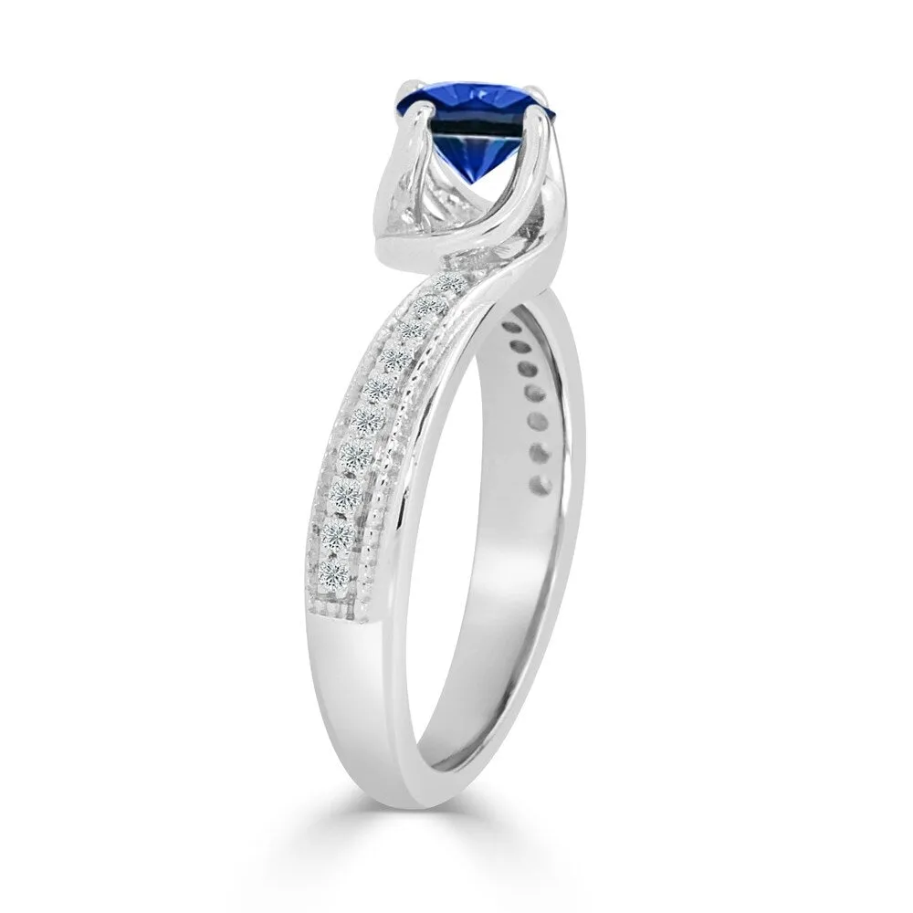 Auriya 5/8ct Blue Sapphire and 1/5 TDW Diamond Engagement Ring 14K Gold sold by Zulily product image thumbnail 5
