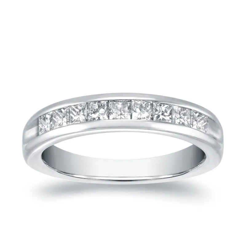 Auriya 1/2ctw Princess-Cut Channel Diamond Wedding Band 18k White Gold sold by Zulily