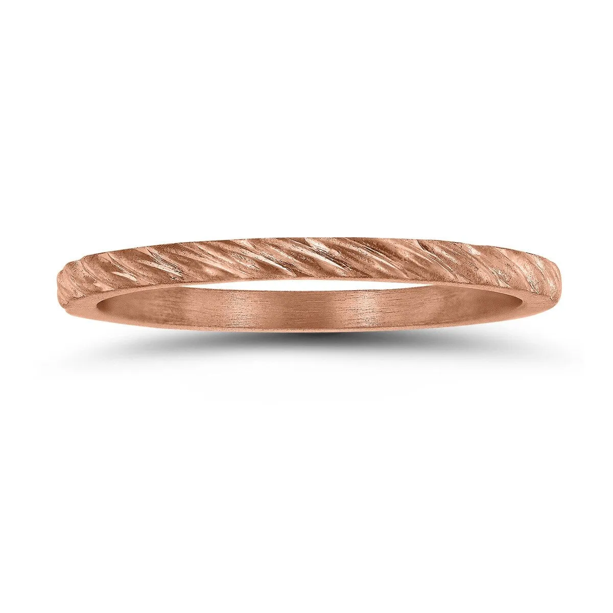 1.5MM Thin Rope Twist Wedding Band in 14K Rose Gold sold by Zulily