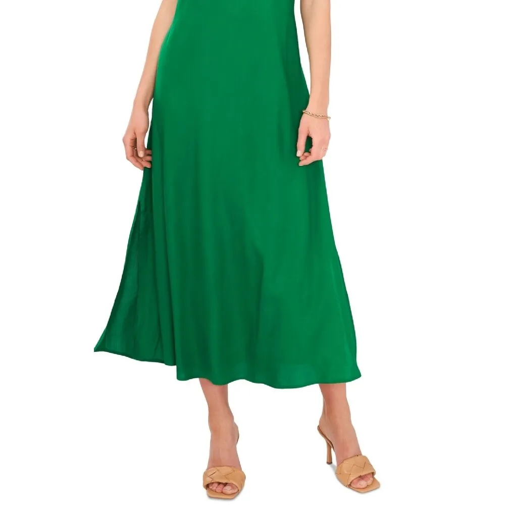 Vince Camuto Women's V Neck Challis Sleeveless Midi Dress Green Size Medium sold by Zulily product image thumbnail 3