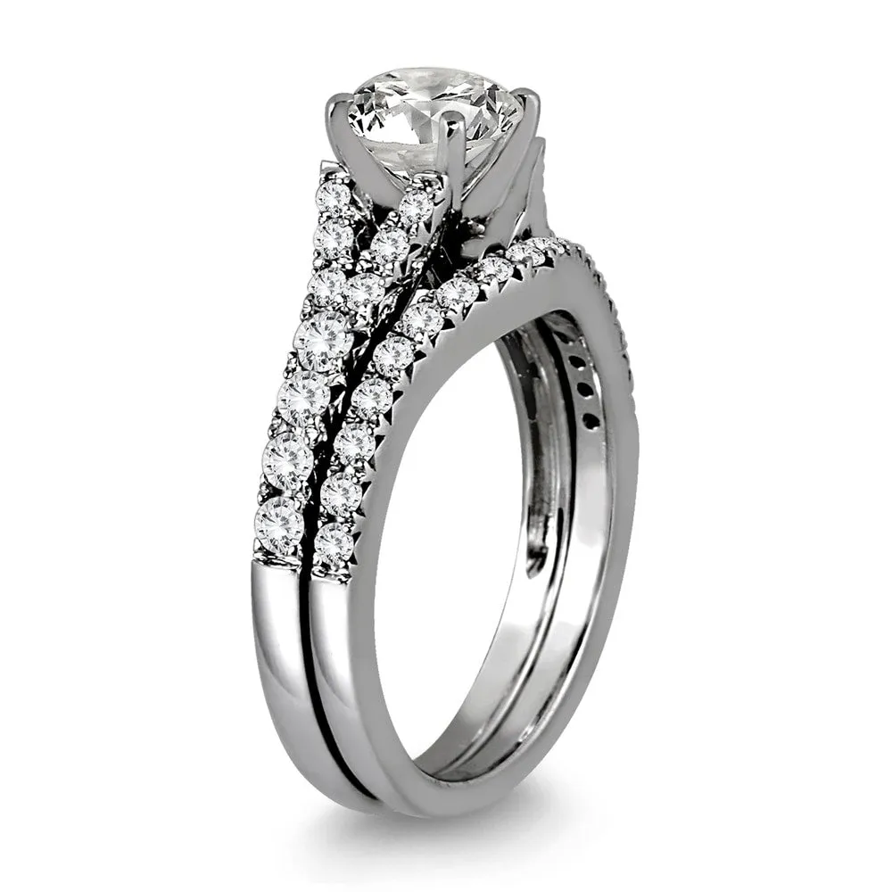 AGS Certified 1 3/4 Carat TW Diamond Bridal Set in 14K White Gold (J-K Color, I2-I3 Clarity) sold by Zulily product image thumbnail 2