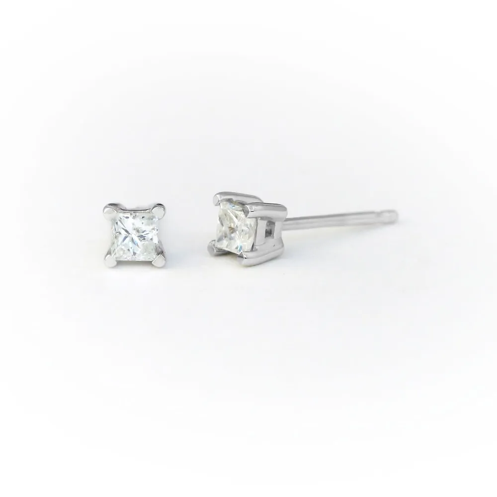 14K Princess cut Diamond Solitaire Stud Earring White gold (1/4cttw H-I Color, I2 Clarity) sold by Zulily