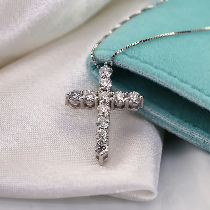 Auriya 14k Gold Round Diamond Cross Necklace 2CTW (H-I, I1-I2) sold by Zulily