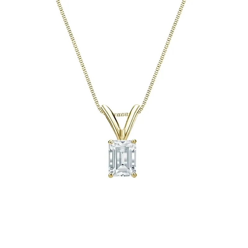 Auriya 14-karat Gold 0.30ctw Emerald Solitaire Lab Grown Diamond Necklace 4-Prong Basket (F-G VS) - 0.3 sold by Zulily product image thumbnail 2