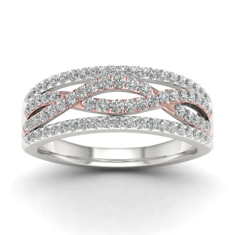 De Couer 10k Two-tone Gold 1/2ct TDW Diamond Vintage Ring sold by Zulily