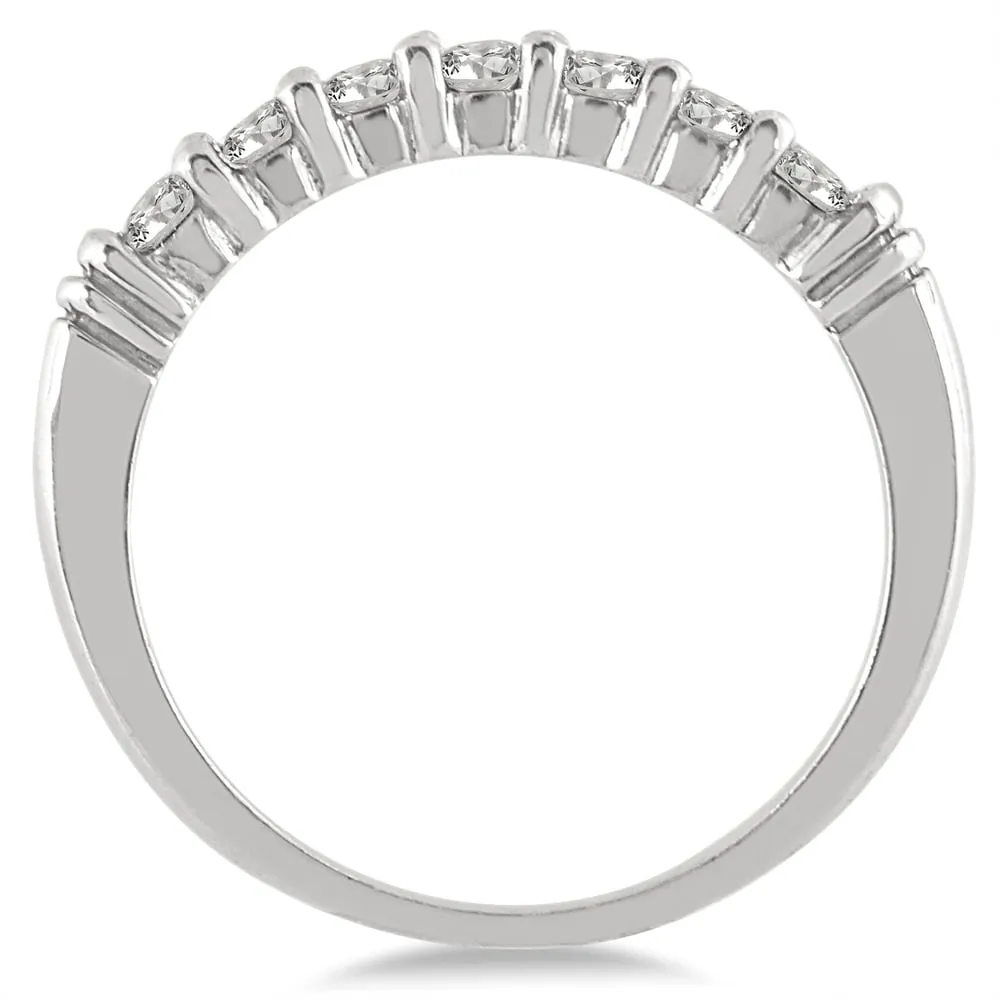 1/2 Carat TW Seven Stone Diamond Wedding Band in 10K White Gold sold by Zulily product image thumbnail 2