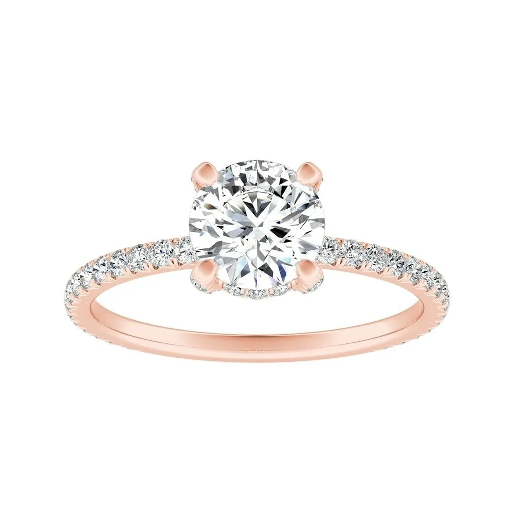 Auriya 14k Gold Classic 4ct Moissanite and Diamond Engagement Ring 1/3ctw sold by Zulily product image thumbnail 3