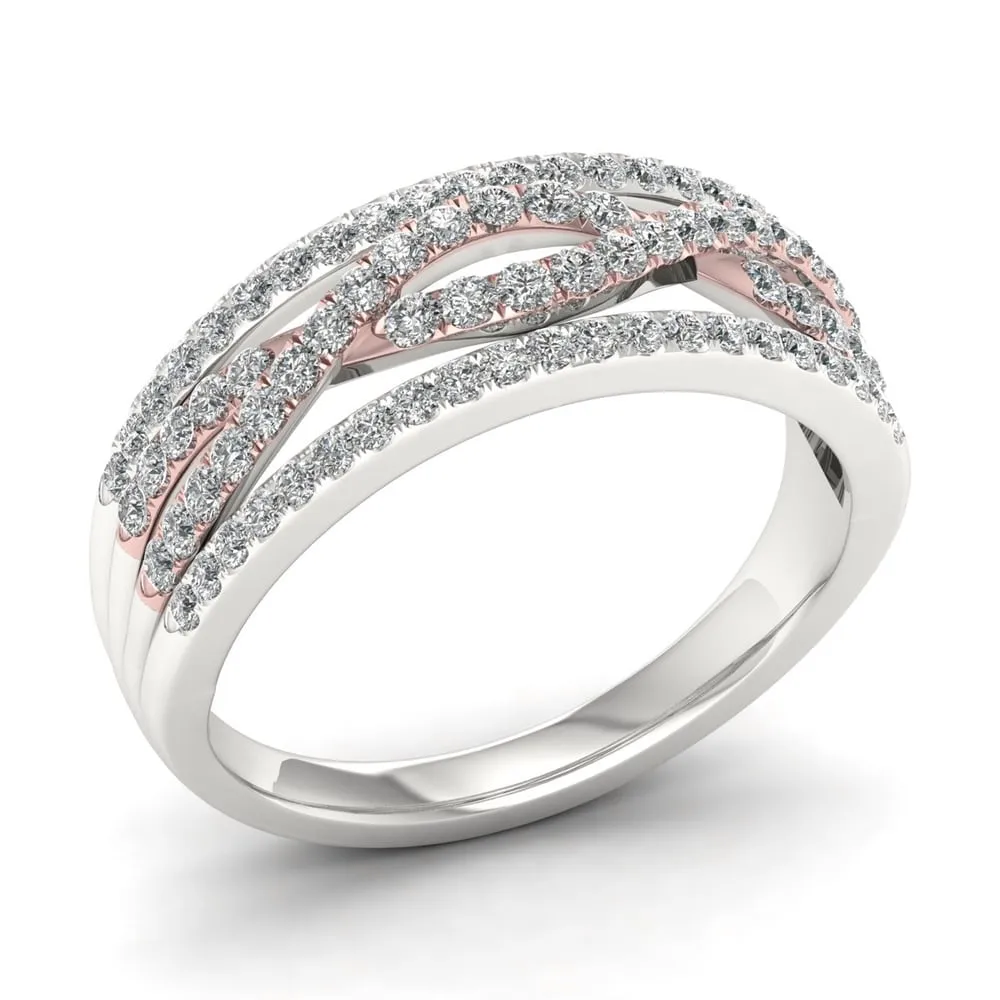 De Couer 10k Two-tone Gold 1/2ct TDW Diamond Vintage Ring sold by Zulily product image thumbnail 2