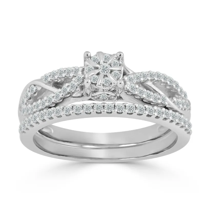 Auriya Infinity Inspired Round Diamond Engagement Ring Set 5/8ct TDW 14k Gold sold by Zulily
