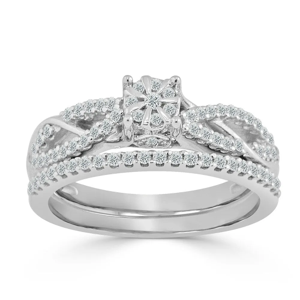 Auriya Infinity Inspired Round Diamond Engagement Ring Set 5/8ct TDW 14k Gold sold by Zulily