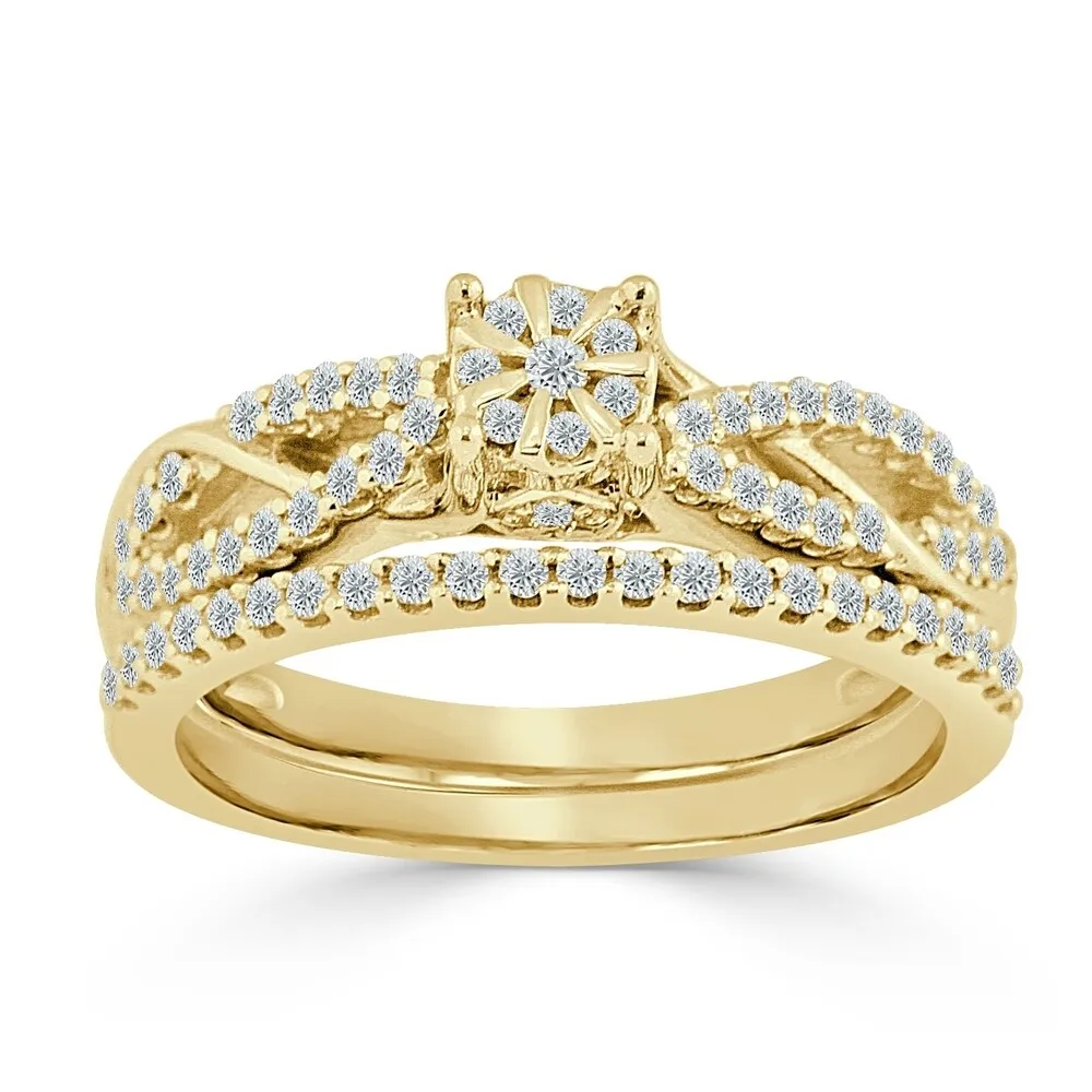 Auriya Infinity Inspired Round Diamond Engagement Ring Set 5/8ct TDW 14k Gold sold by Zulily product image thumbnail 2