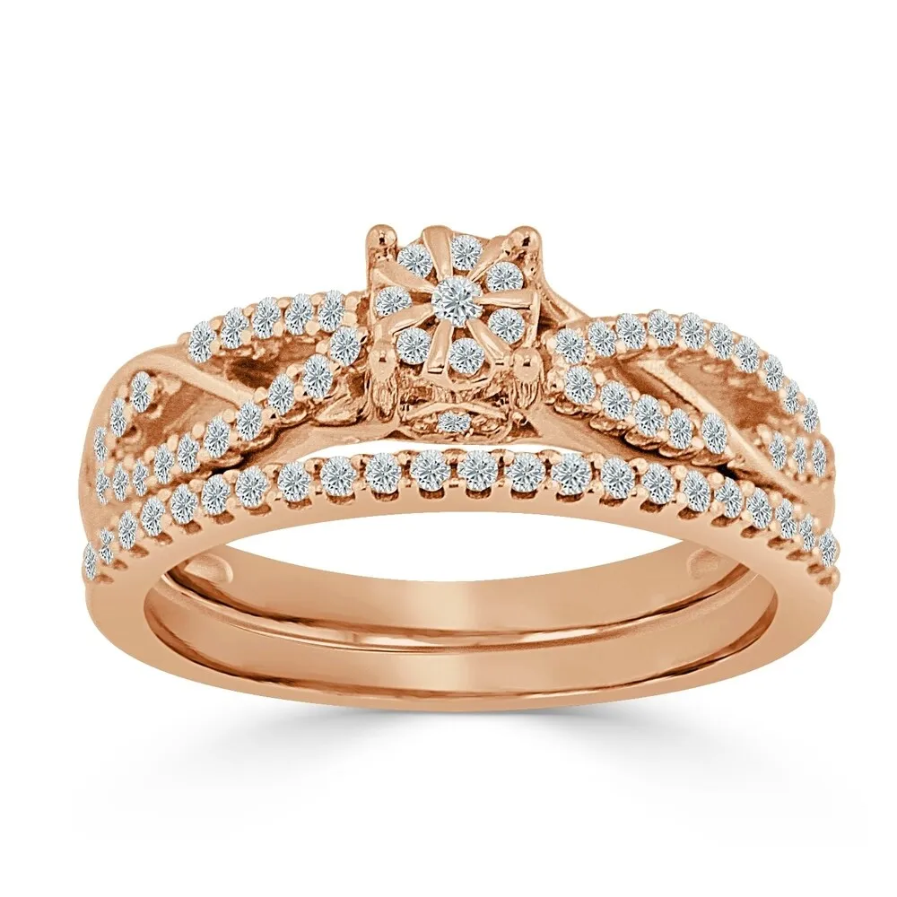 Auriya Infinity Inspired Round Diamond Engagement Ring Set 5/8ct TDW 14k Gold sold by Zulily product image thumbnail 3