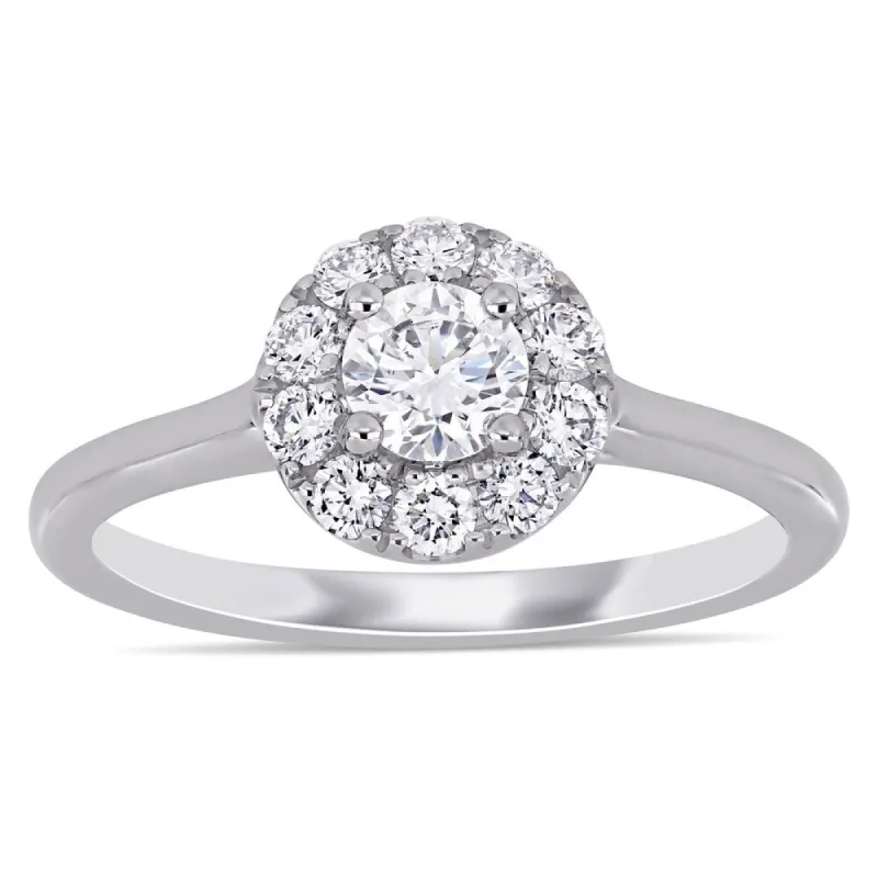 Created Forever 3/4ct TDW Lab Grown Diamond Halo Engagement Ring in 14k White Gold sold by Zulily