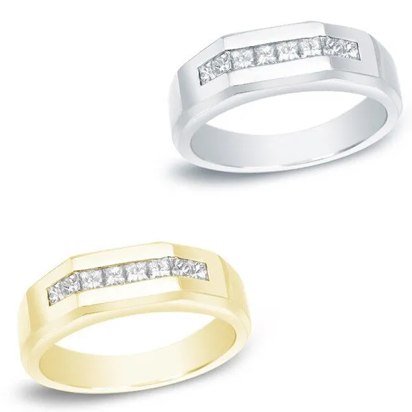 Auriya Men's 14k Gold Modern 7/8ctw Channel Set Diamond Ring sold by Zulily product image thumbnail 2