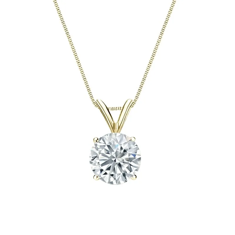 Auriya 18-karat Gold 2.25ctw Round Solitaire Lab Grown Diamond Necklace 4-Prong Basket (H-I VS) - 2.25 sold by Zulily product image thumbnail 2