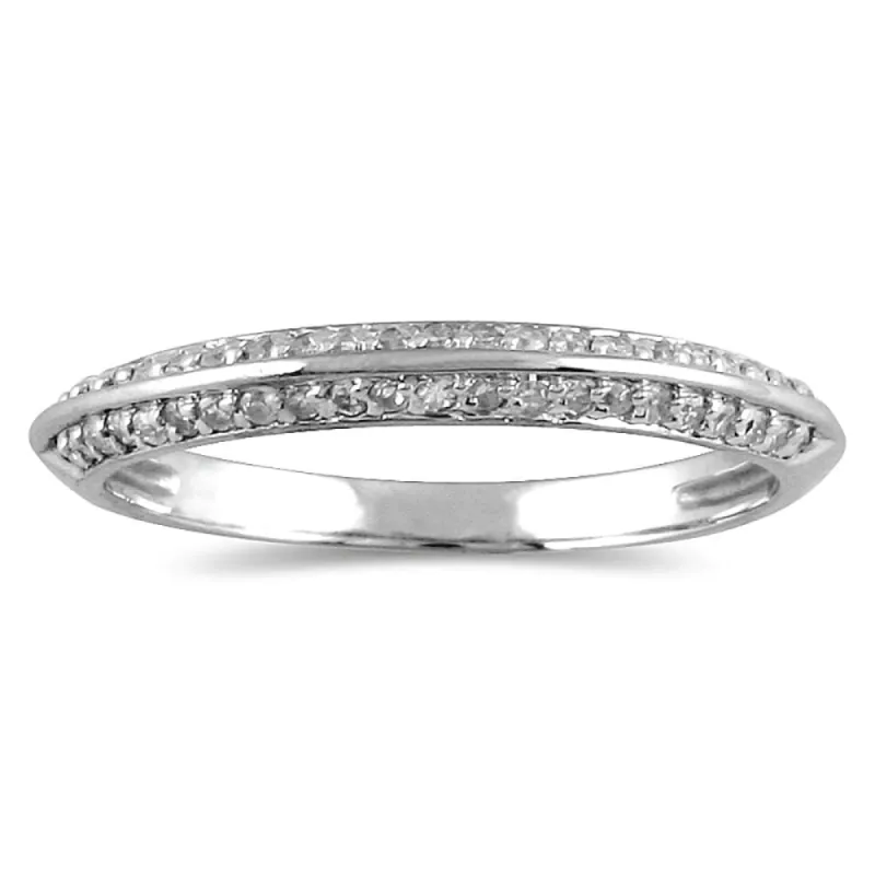 1/4 Carat TW Diamond Knife Edge Wedding Band in 10K White Gol sold by Zulily