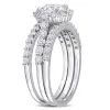 Miadora 2ct DEW Moissanite Halo Bridal Ring Set in Sterling Silver sold by Zulily