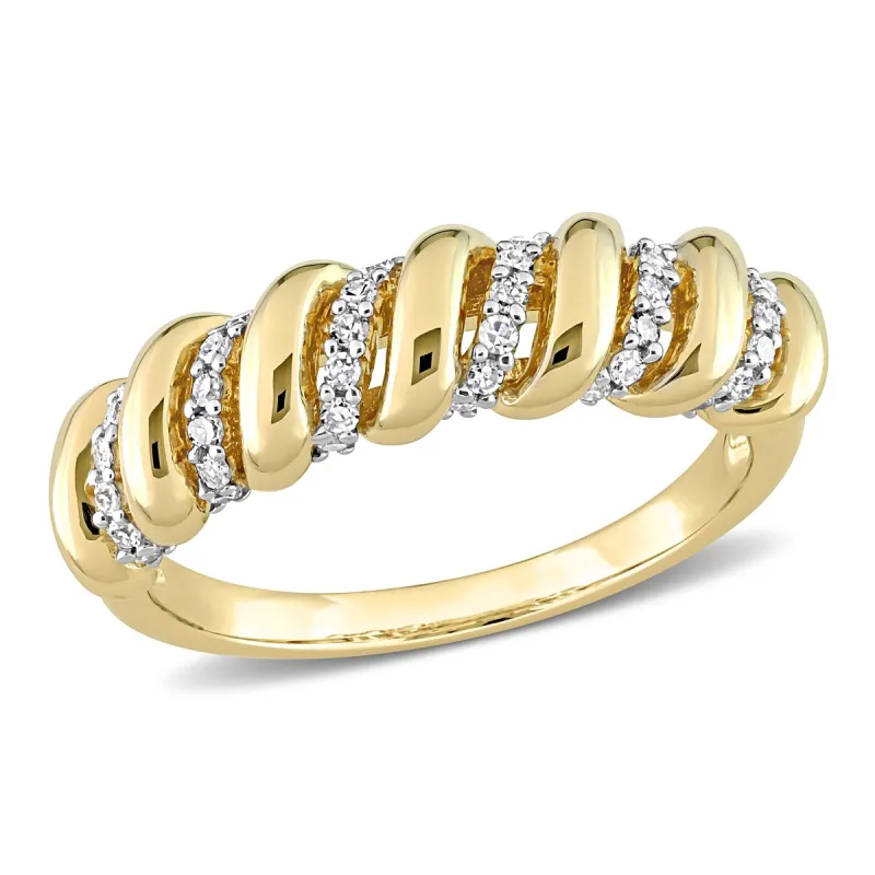Miadora 1/5ct TDW Diamond Swirl Anniversary Band in 14k Yellow Gold sold by Zulily