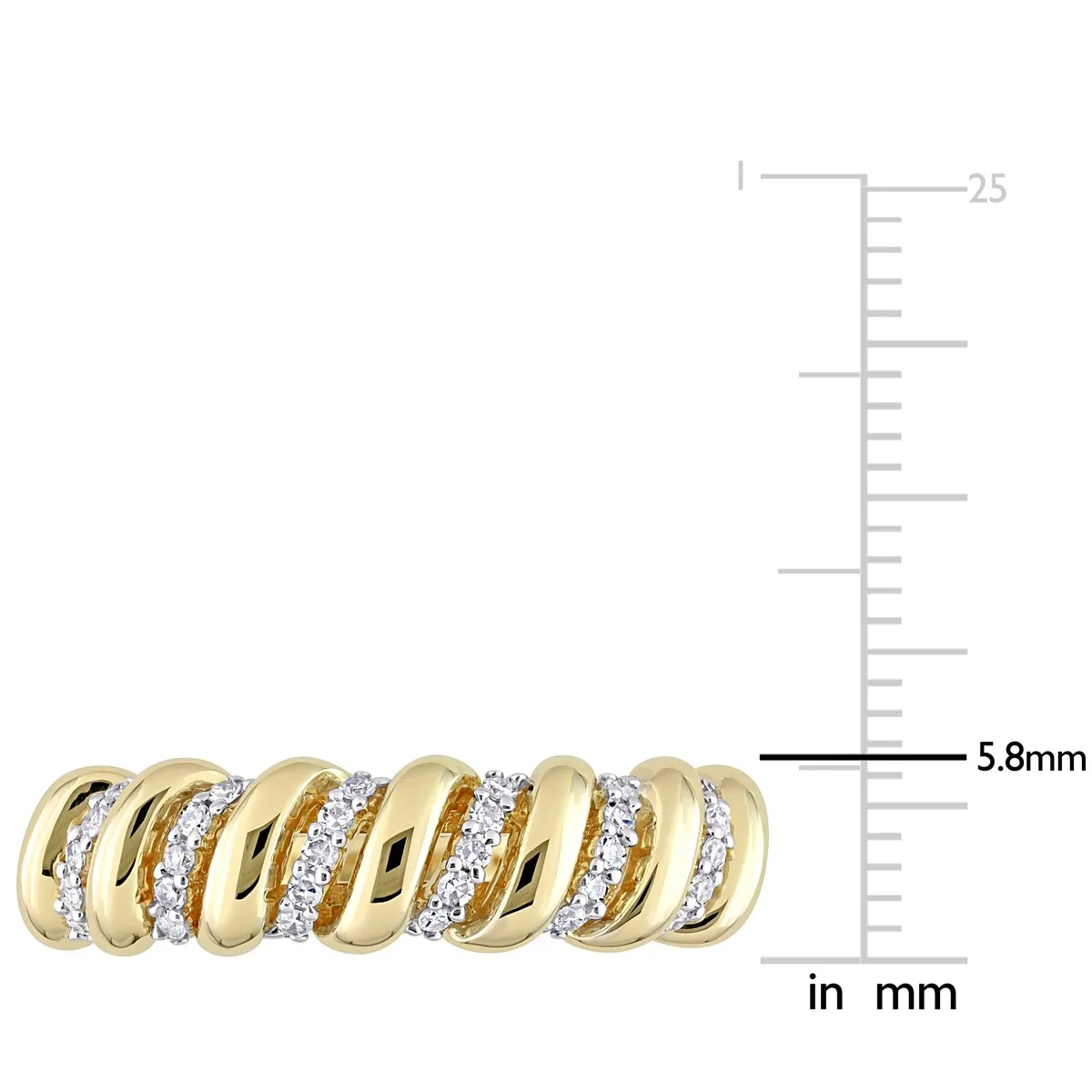 Miadora 1/5ct TDW Diamond Swirl Anniversary Band in 14k Yellow Gold sold by Zulily product image thumbnail 5