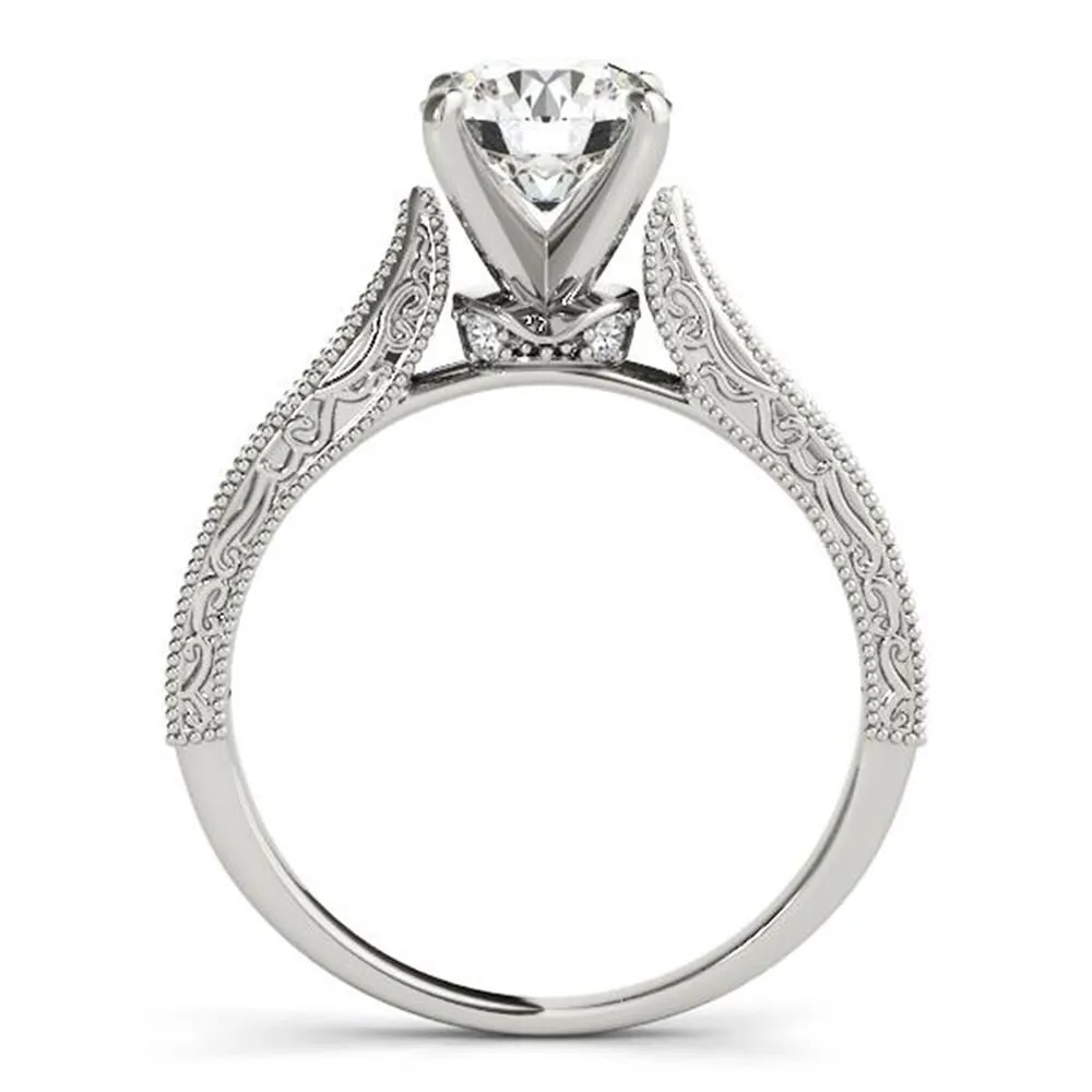 Auriya 14k Gold 3/4ct Vintage Moissanite and Diamond Engagement Ring 1/5ct TW sold by Zulily product image thumbnail 5