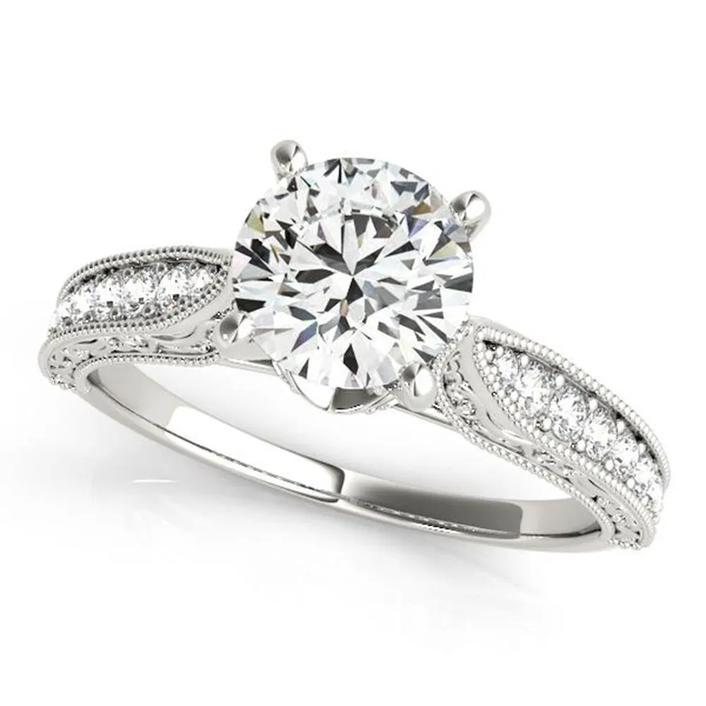 Auriya 14k Gold 3/4ct Vintage Moissanite and Diamond Engagement Ring 1/5ct TW sold by Zulily product image thumbnail 2