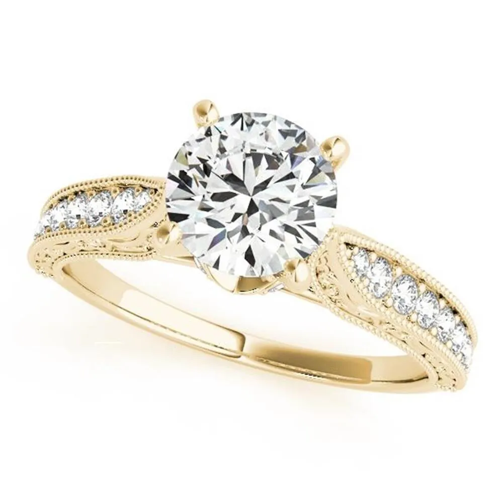 Auriya 14k Gold 3/4ct Vintage Moissanite and Diamond Engagement Ring 1/5ct TW sold by Zulily product image thumbnail 4
