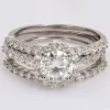 Miadora 2ct DEW Moissanite Halo Bridal Ring Set in Sterling Silver sold by Zulily