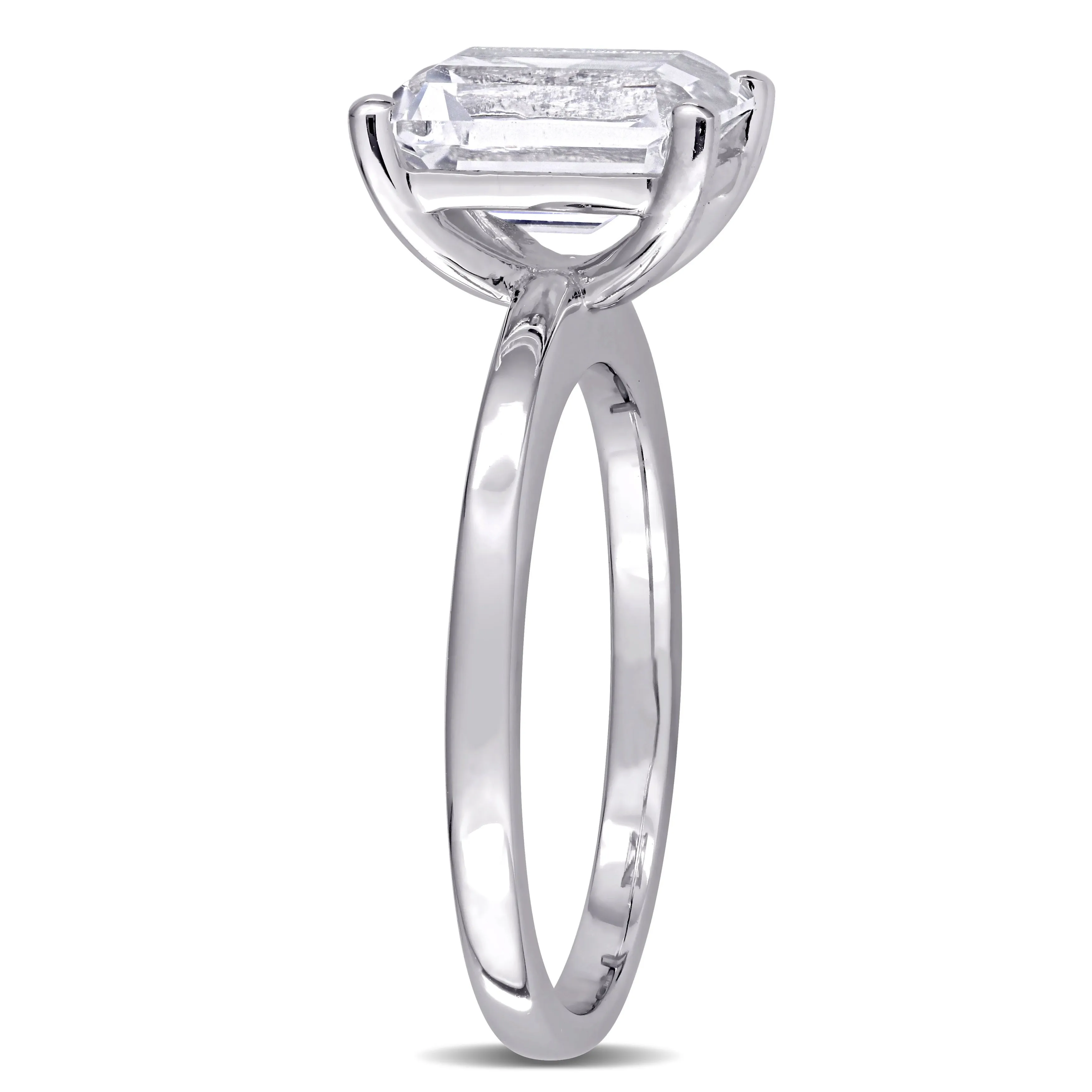Miadora 3 3/4ct TGW Emerald-Cut Created White Sapphire Square Solitaire Ring in 10k White Gold sold by Zulily product image thumbnail 2