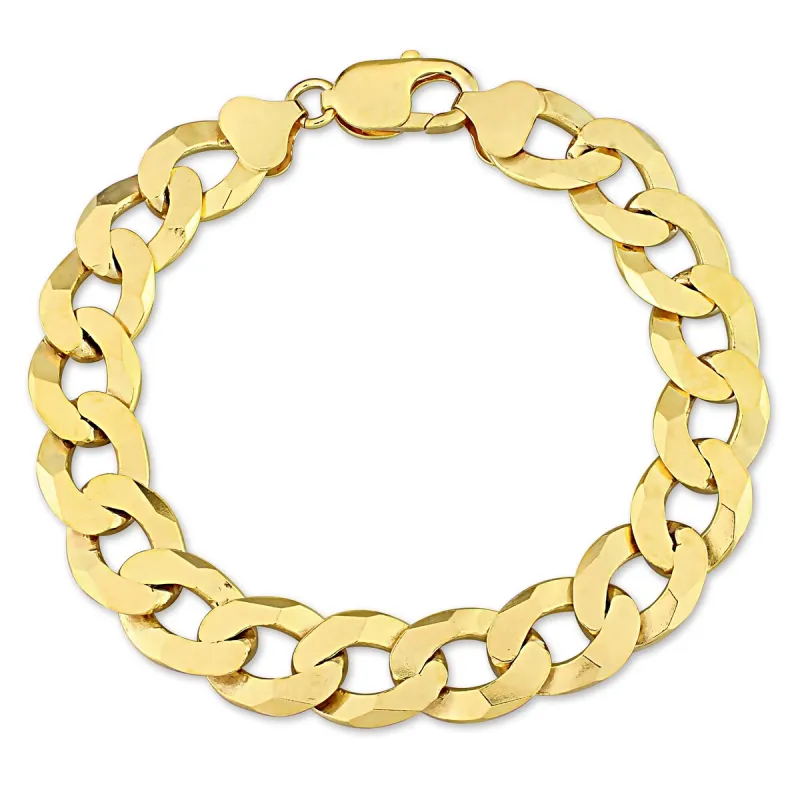 Miadora 18kt Yellow Gold Plated Sterling Silver Curb Chain Men's Bracelet sold by Zulily