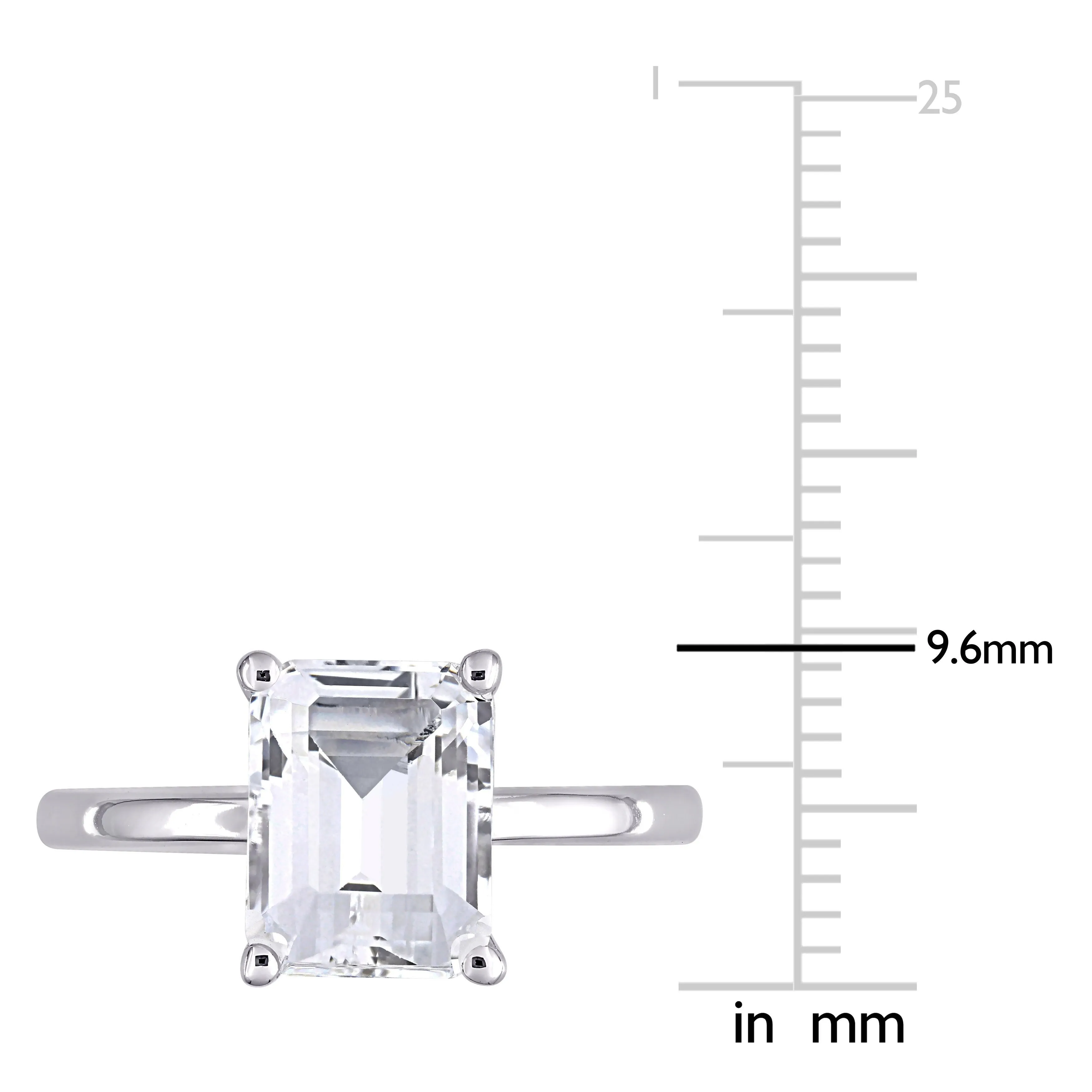 Miadora 3 3/4ct TGW Emerald-Cut Created White Sapphire Square Solitaire Ring in 10k White Gold sold by Zulily product image thumbnail 3
