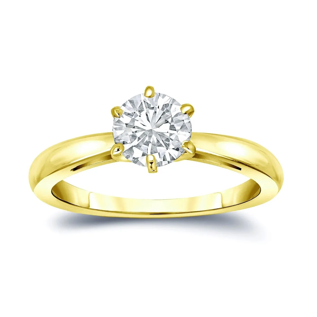 Auriya 14k Gold Certified 1.50ct. TW 6-Prong Round Solitaire Diamond Engagement Ring sold by Zulily product image thumbnail 3