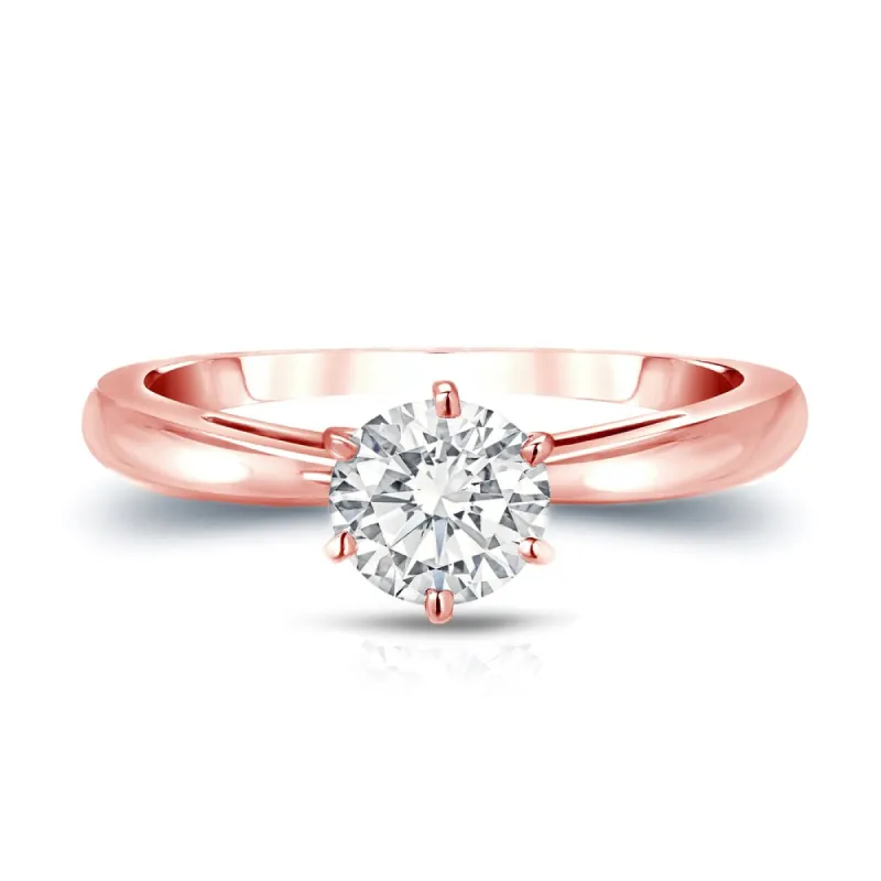 Auriya 14k Gold Certified 1.50ct. TW 6-Prong Round Solitaire Diamond Engagement Ring sold by Zulily