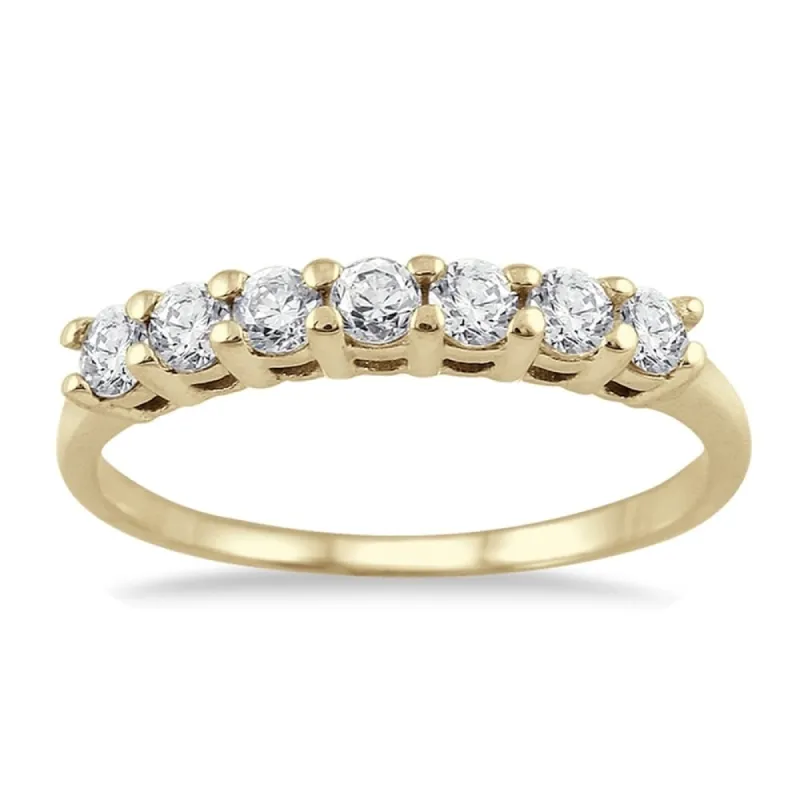 1/2 Carat TW Seven Stone Diamond Wedding Band in 10K Yellow Gold sold by Zulily