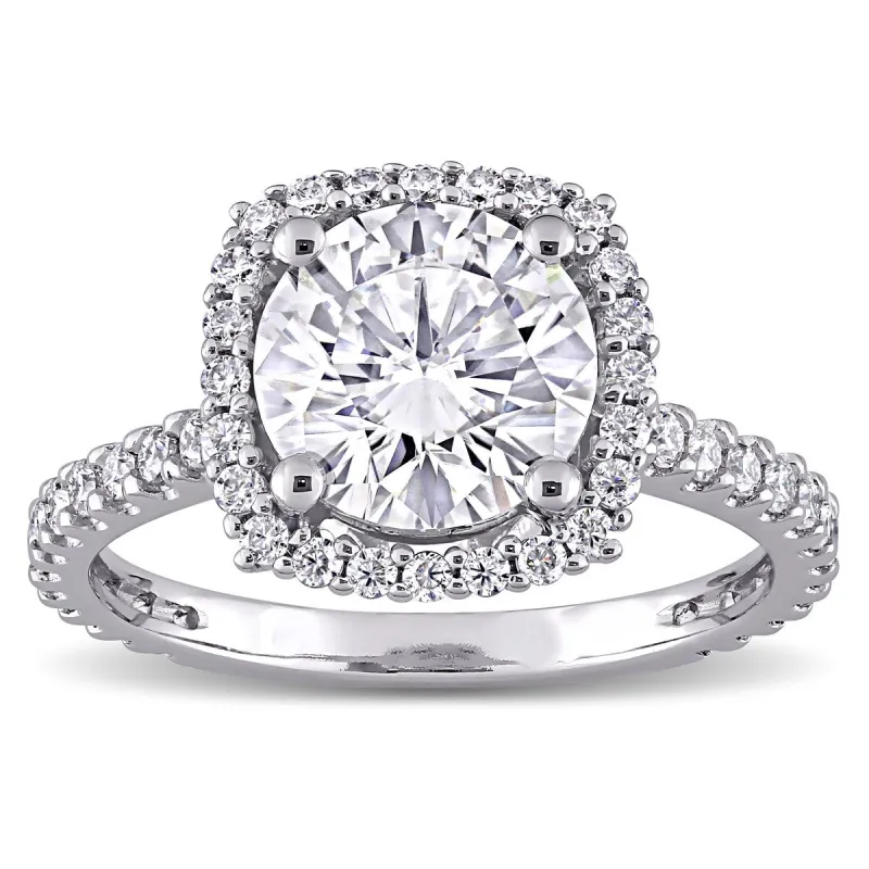 Miadora 2 1/2ct DEW Moissanite Halo Engagement Ring in 10k White Gold sold by Zulily
