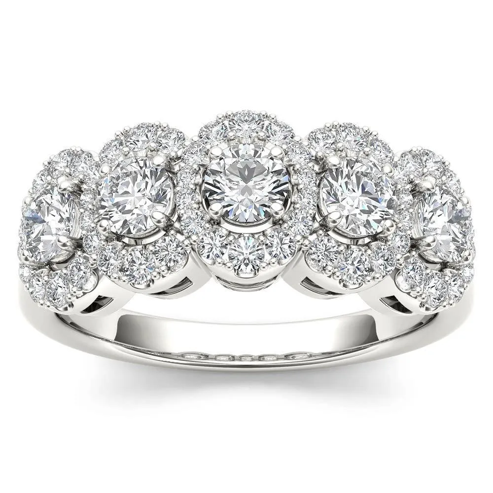 De Couer IGI Certified 14k White Gold 1 1/10 ct TDW Diamond Halo Ring sold by Zulily product image thumbnail 3