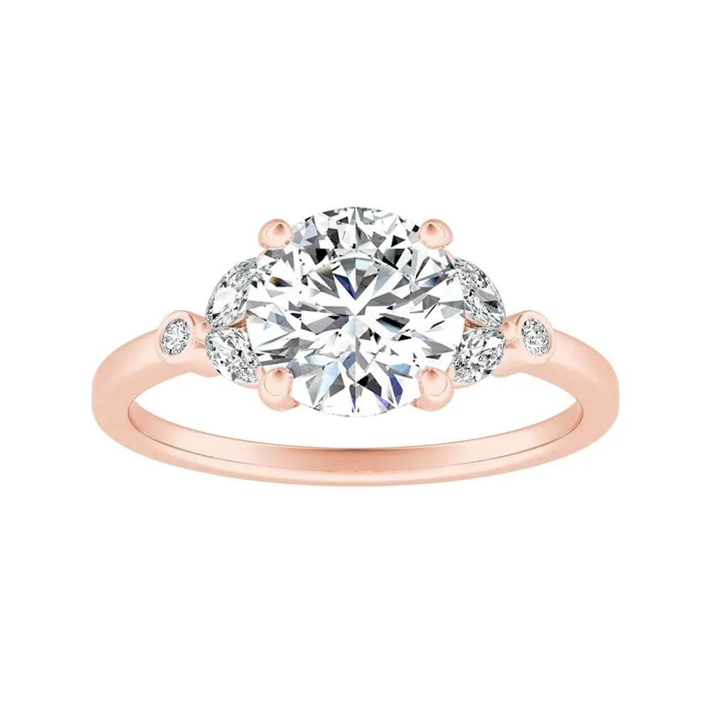 Auriya 14k Gold Vintage 4ct Moissanite and Floral Diamond Engagement Ring 1/4ctw sold by Zulily product image thumbnail 3