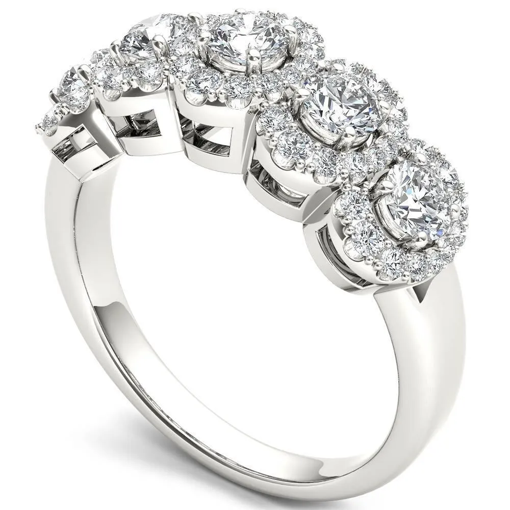 De Couer IGI Certified 14k White Gold 1 1/10 ct TDW Diamond Halo Ring sold by Zulily product image thumbnail 5