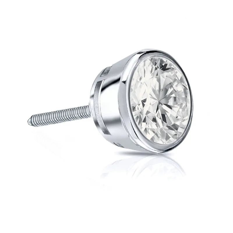 Auriya 1ctw Bezel Set Round Diamond SINGLE STUD (1) Earring 14k Gold sold by Zulily