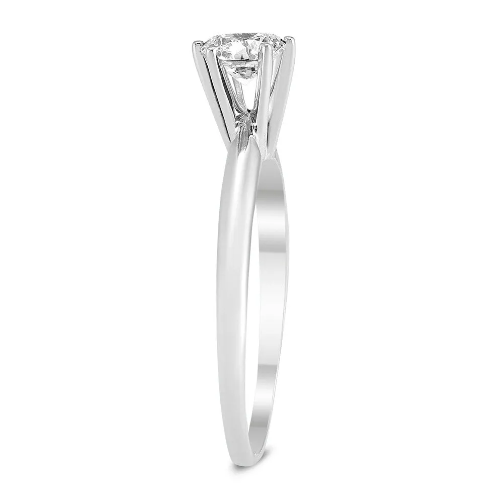 3/8 Carat Round Diamond Solitaire Ring in 14K White Gold sold by Zulily product image thumbnail 2