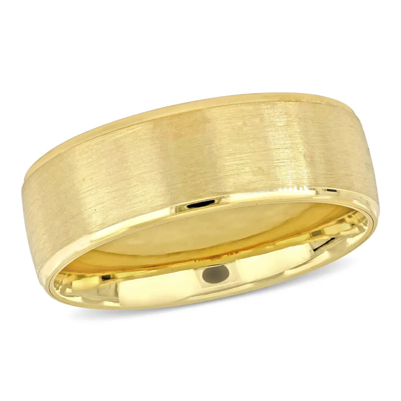 Miadora 8mm Mens Brushed Finish Wedding Band in 14k Yellow Gold sold by Zulily