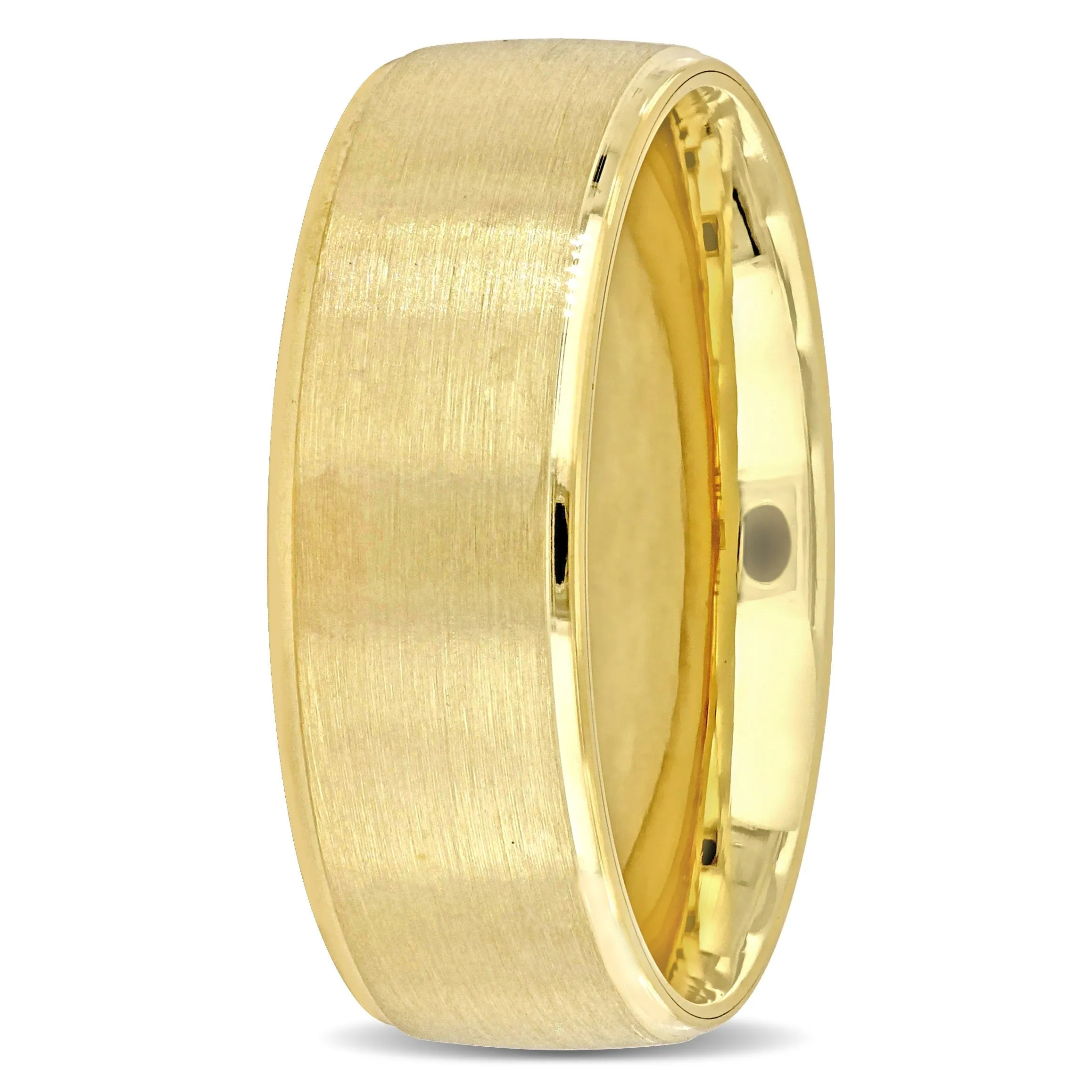 Miadora 8mm Mens Brushed Finish Wedding Band in 14k Yellow Gold sold by Zulily product image thumbnail 2