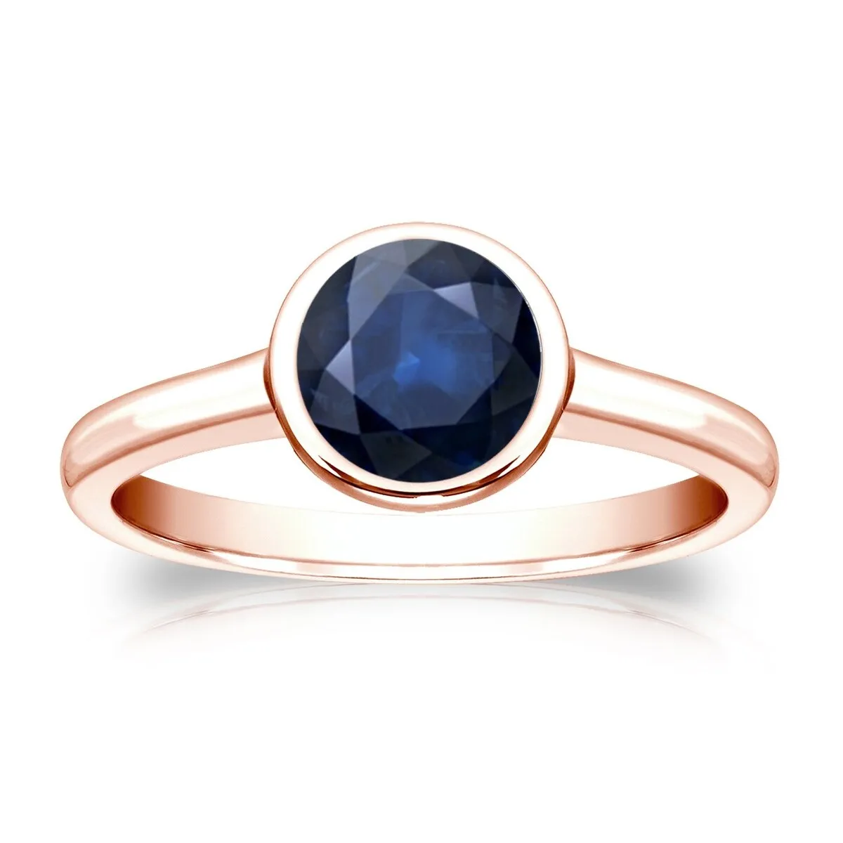 Auriya 14k Gold 1ct Bezel-set Solitaire Sapphire Engagement Ring sold by Zulily product image thumbnail 4