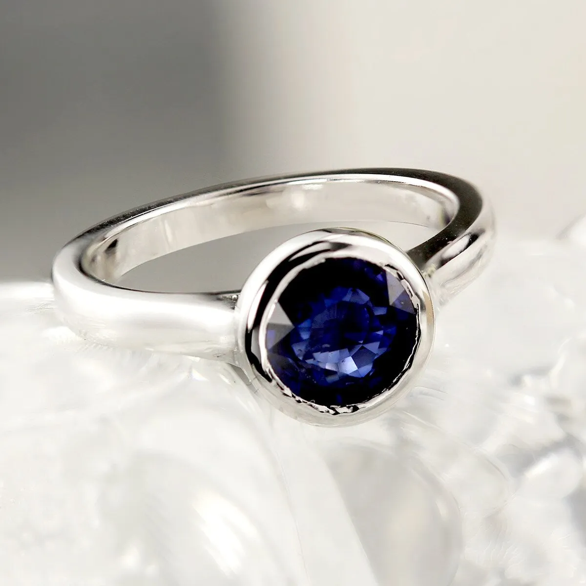 Auriya 14k Gold 1ct Bezel-set Solitaire Sapphire Engagement Ring sold by Zulily