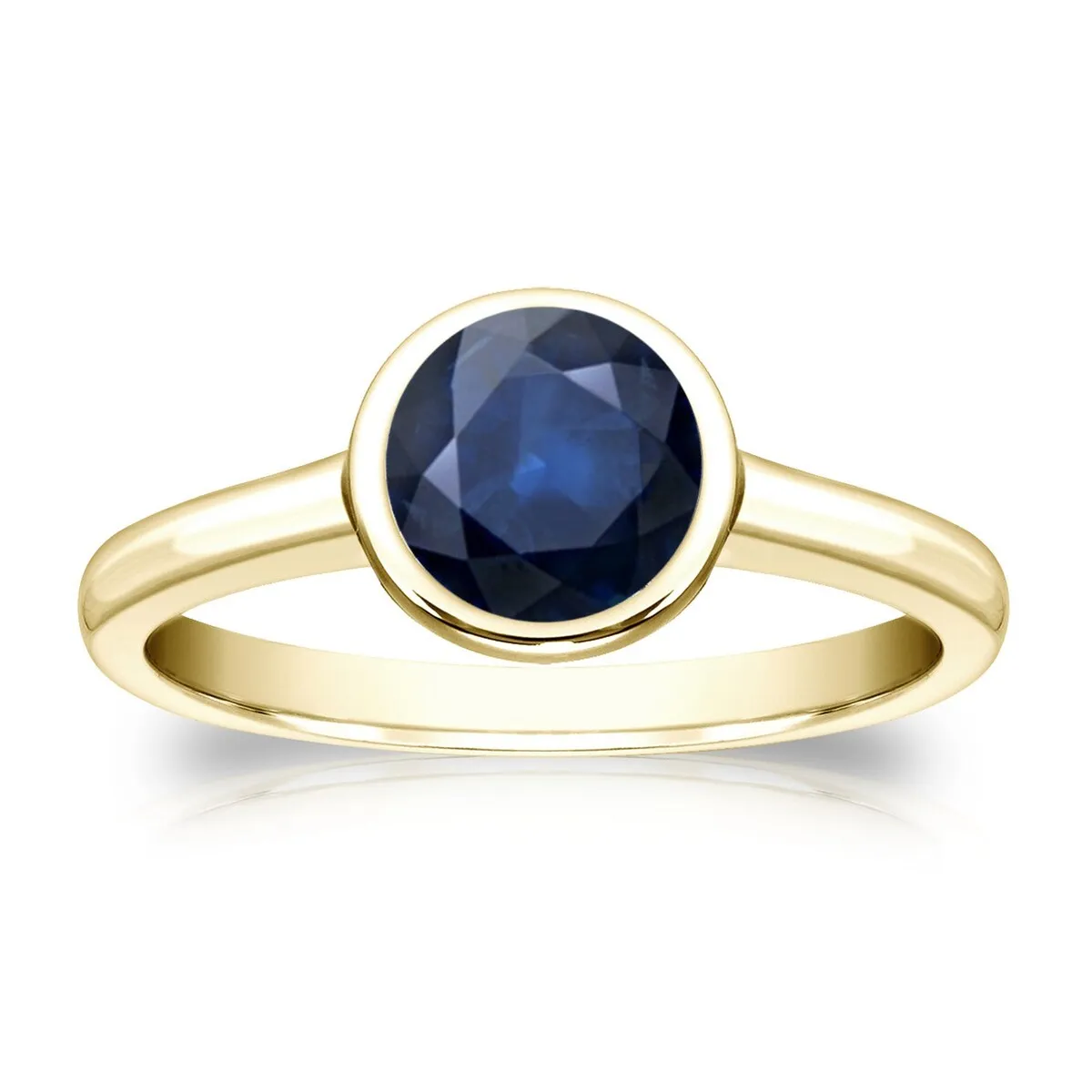 Auriya 14k Gold 1ct Bezel-set Solitaire Sapphire Engagement Ring sold by Zulily product image thumbnail 3