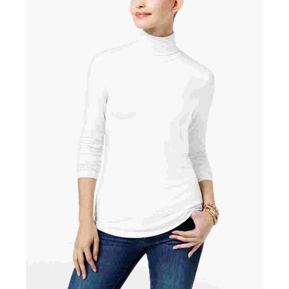 Maison Jules Women's Turtleneck Top White Size XX-Large sold by Zulily