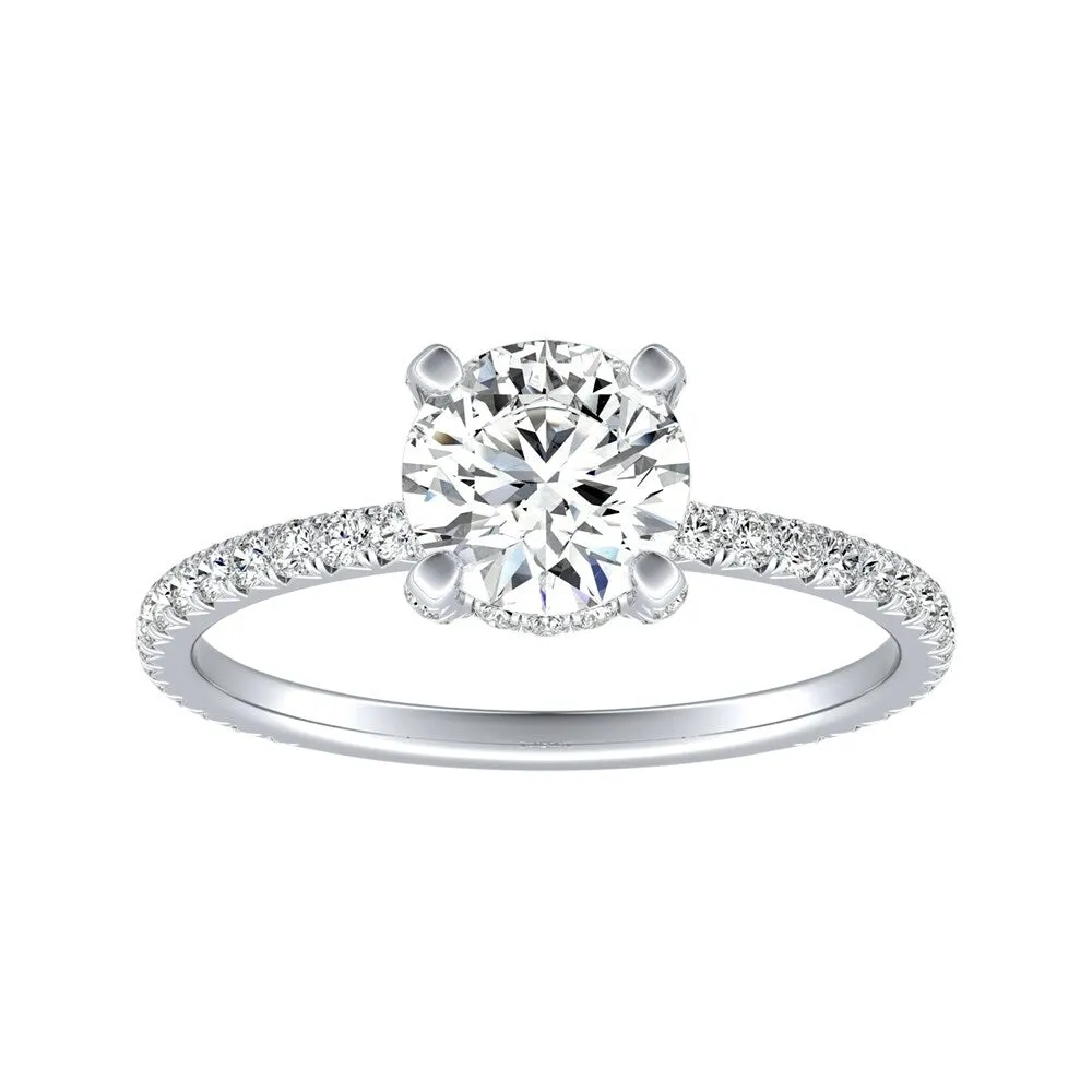 Auriya 14k Gold Classic 1ct Moissanite and Diamond Engagement Ring 1/3ctw sold by Zulily