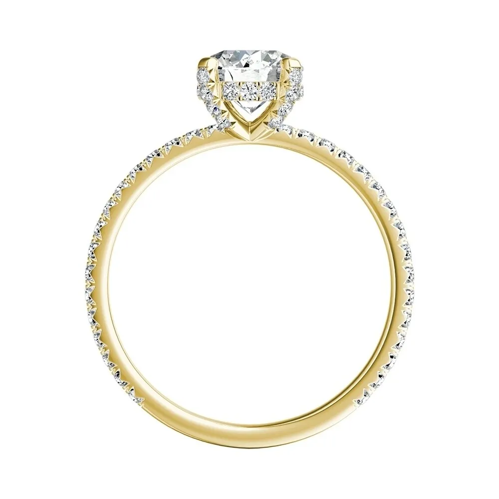 Auriya 14k Gold Classic 1ct Moissanite and Diamond Engagement Ring 1/3ctw sold by Zulily product image thumbnail 5