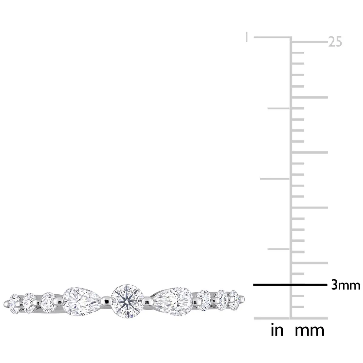 Miadora 2/5ct DEW Moissanite Semi-Eternity Ring in Sterling Silver sold by Zulily product image thumbnail 4