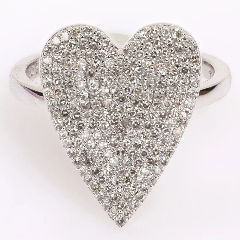 Miadora 3/5ct TDW Diamond Clustered Heart Ring in 10k White Gold sold by Zulily